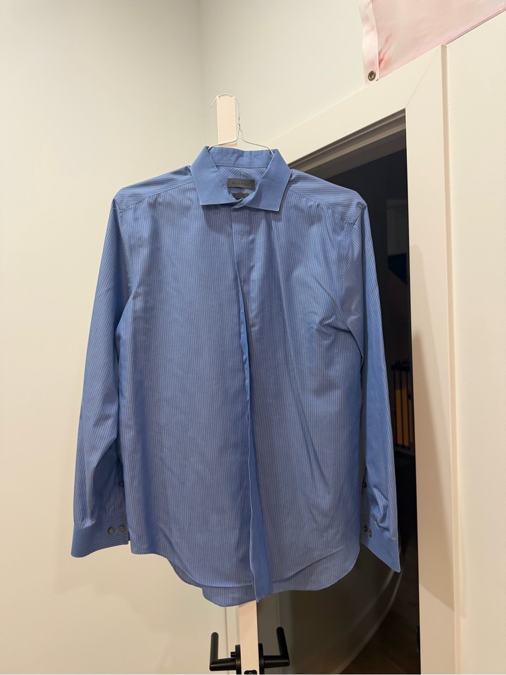 Calvin Klein Men's Blue Pinstripe Dress Shirt
